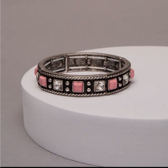 Jewelry - Elegant Silver and Pink Bracelet